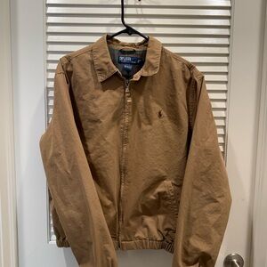 Ralph Lauren Men's Tan/Brown Cotton Bomber Jacket